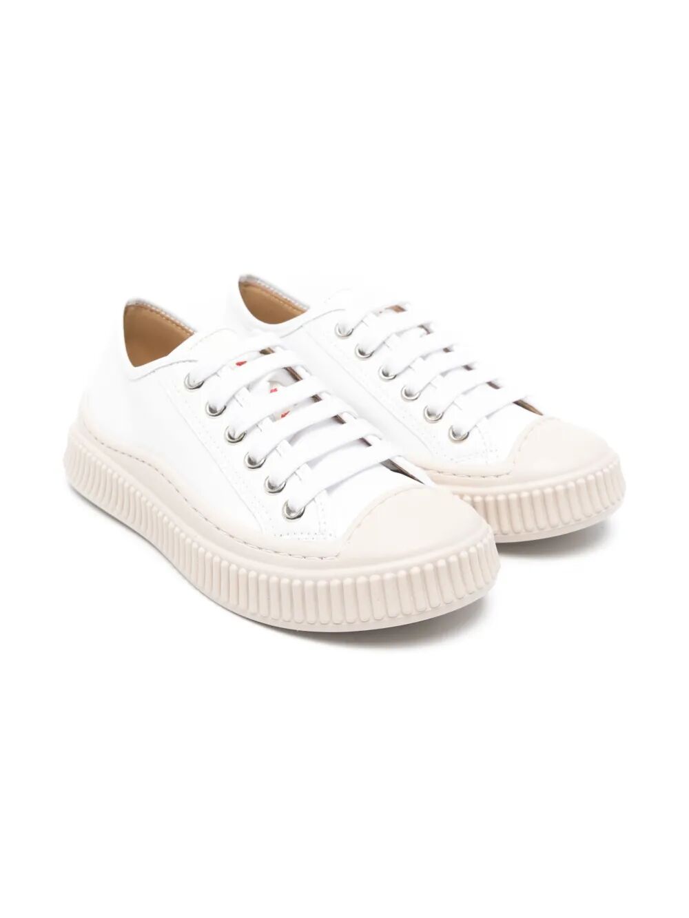 LEATHER PABLO SNEAKERS WITH LOGO TAPE ON TONGUE