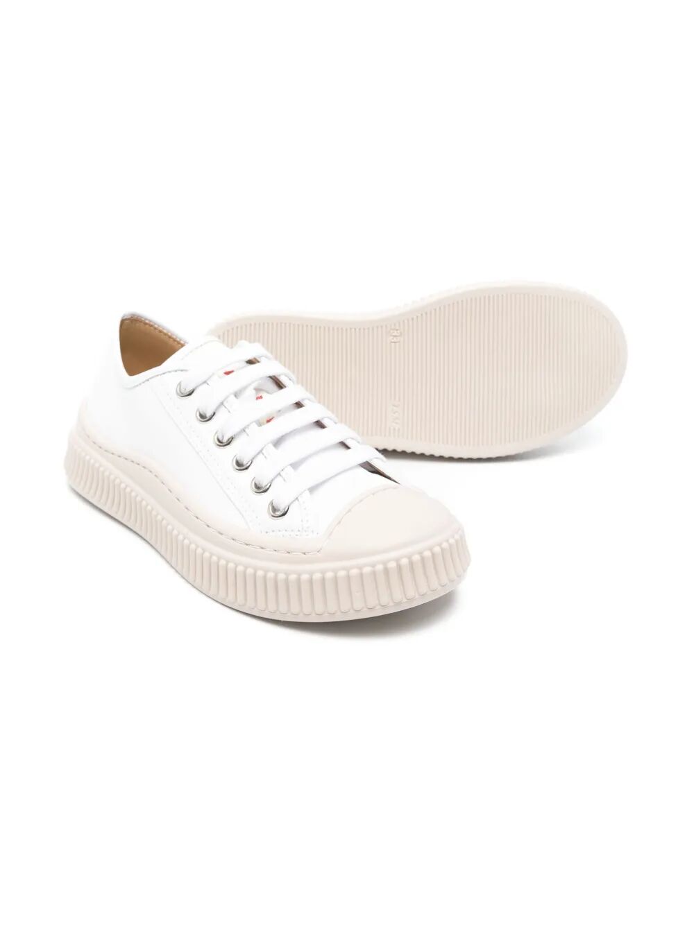 LEATHER PABLO SNEAKERS WITH LOGO TAPE ON TONGUE