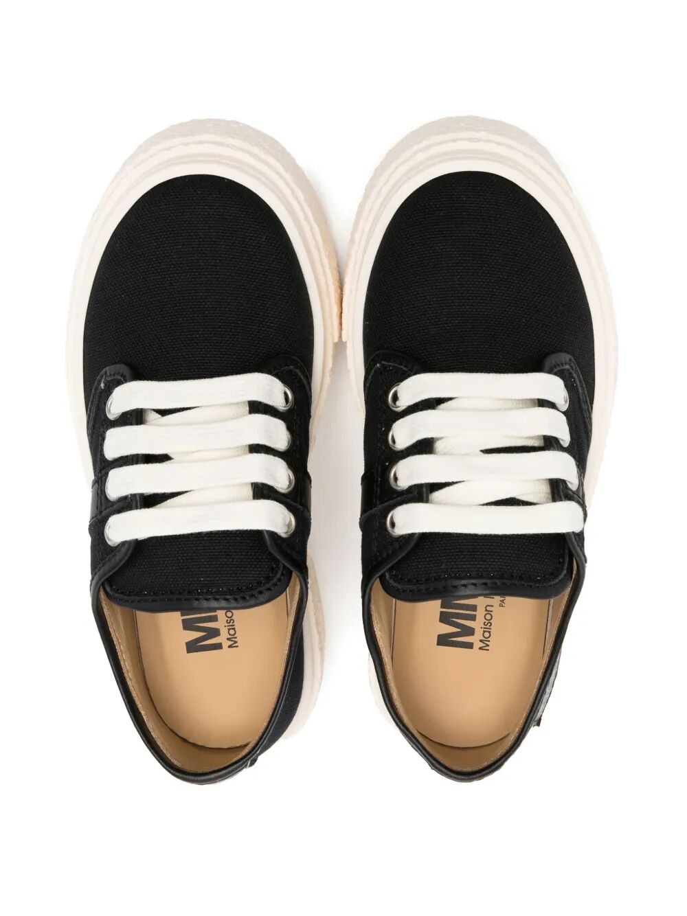 CANVAS CHUNKY SOLE LOW SNEAKERS WITH LACE-UP CLOSURE AND BACK SIDE NUMERICAL LOGO