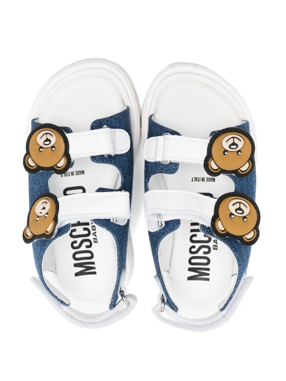 DOUBLE PVC TEDDY PATCH SANDALS WITH TRIPLE VELCRO-STRAP CLOSURE