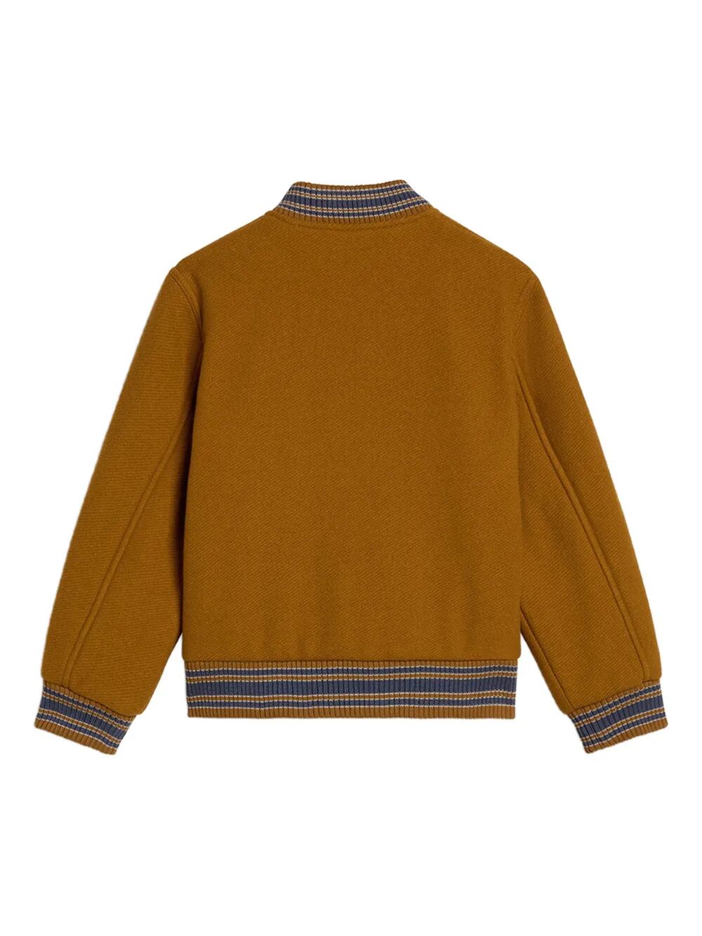 JOURNEY UNISEX BOMBER BLEND WOOL MACRO TWILL DESIGN WITH PATCH AND KNITTED STRIPES RIB