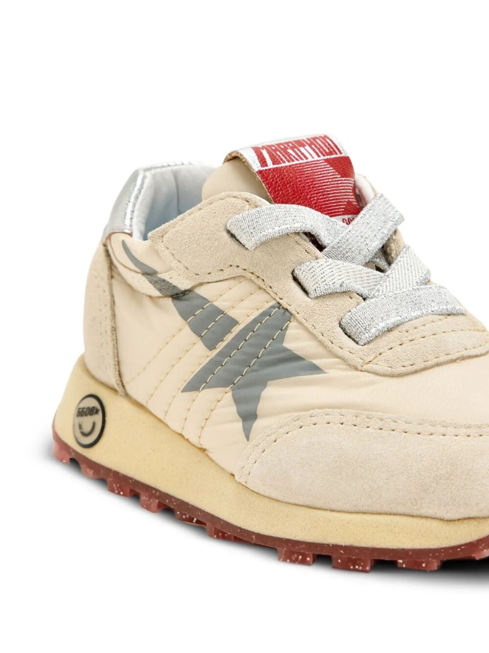 RUNNING MARATHON NYLON UPPER AND TONGUE SUEDE TOE AND SPUR PRINTED STAR LAMINATED HEEL