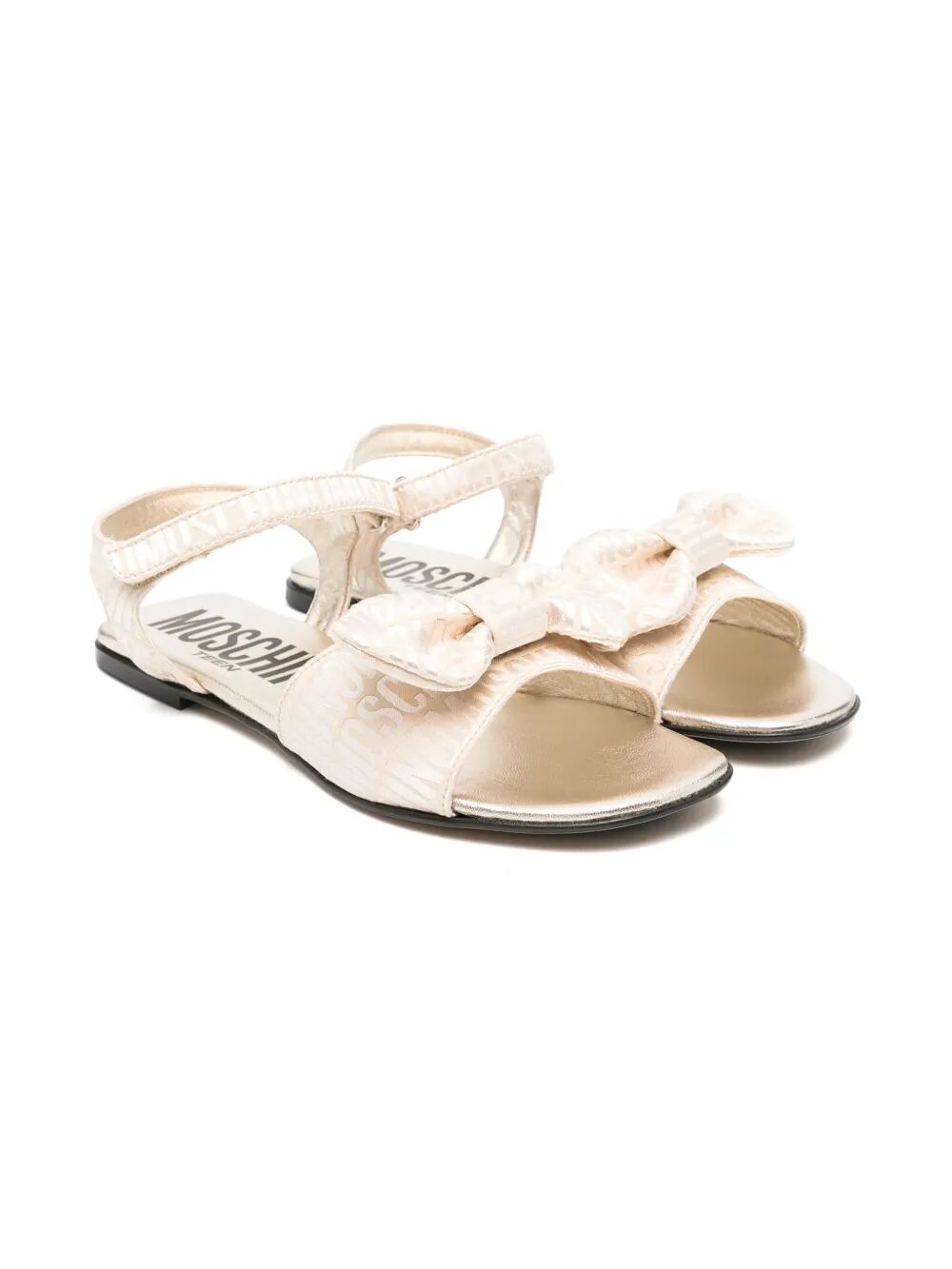 ALL-OVER LOGO JACQUARD SANDALS WITH MAXI BOW