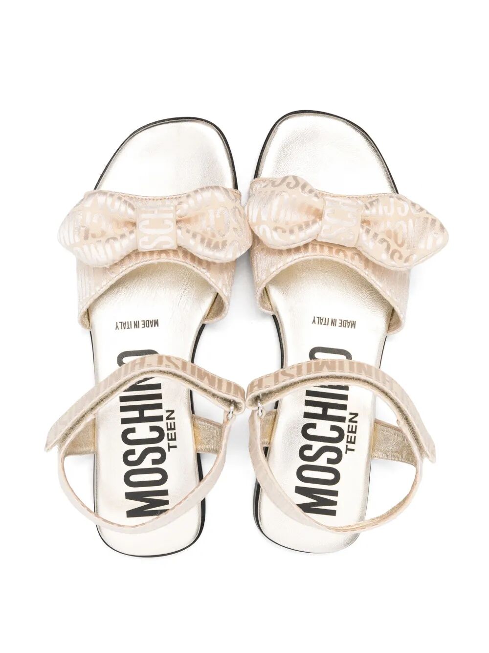 ALL-OVER LOGO JACQUARD SANDALS WITH MAXI BOW