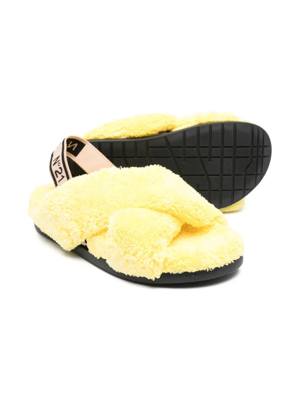 PADDED SPONGE CROSS UPPER FUSSBETT SANDALS WITH LOGOED ELASTIC ON BACK