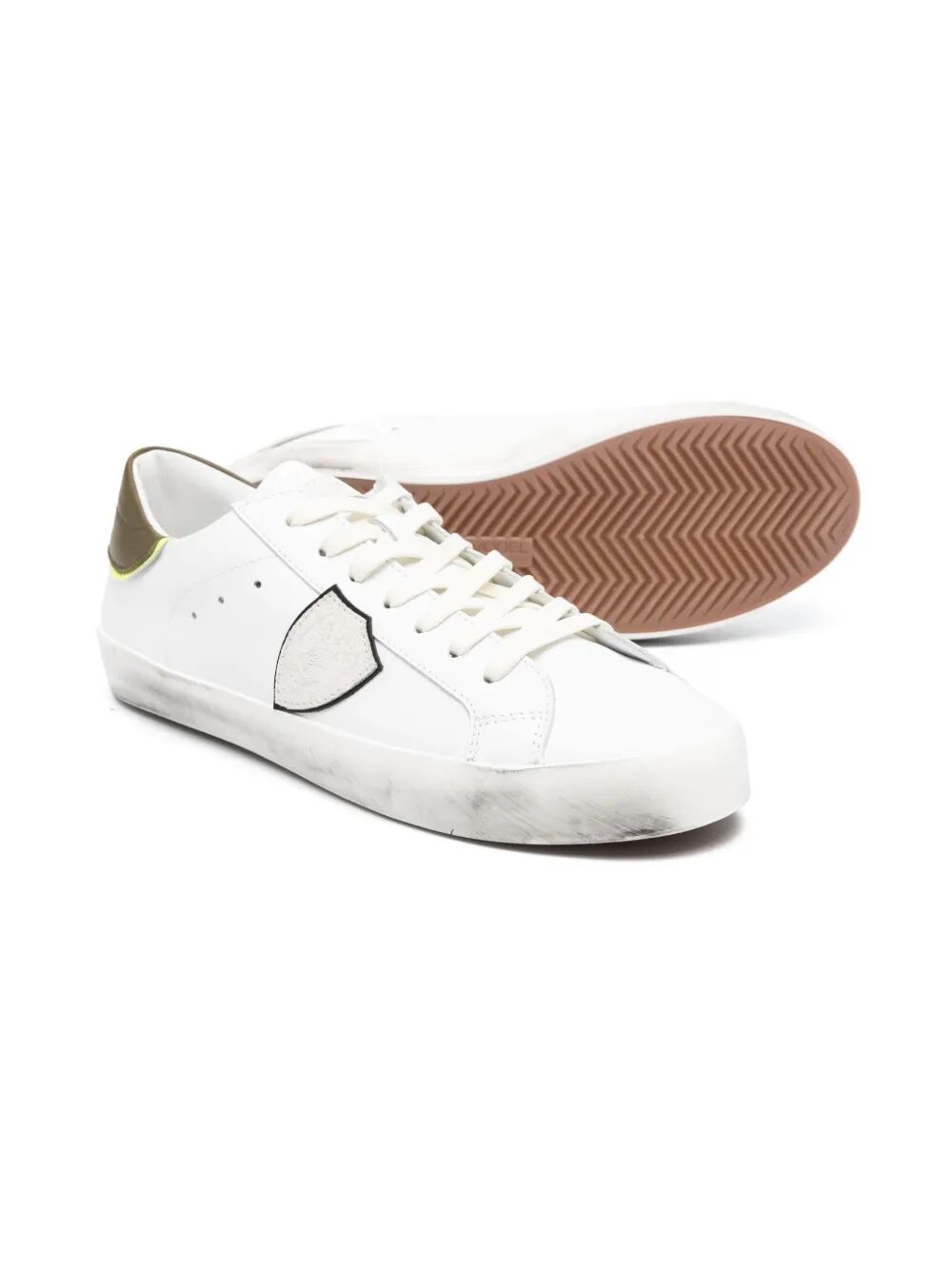 PRSX LEATHER AND CONTRASTING HEEL TAB LOW SNEAKERS
