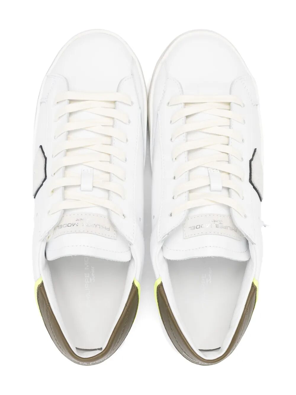 PRSX LEATHER AND CONTRASTING HEEL TAB LOW SNEAKERS