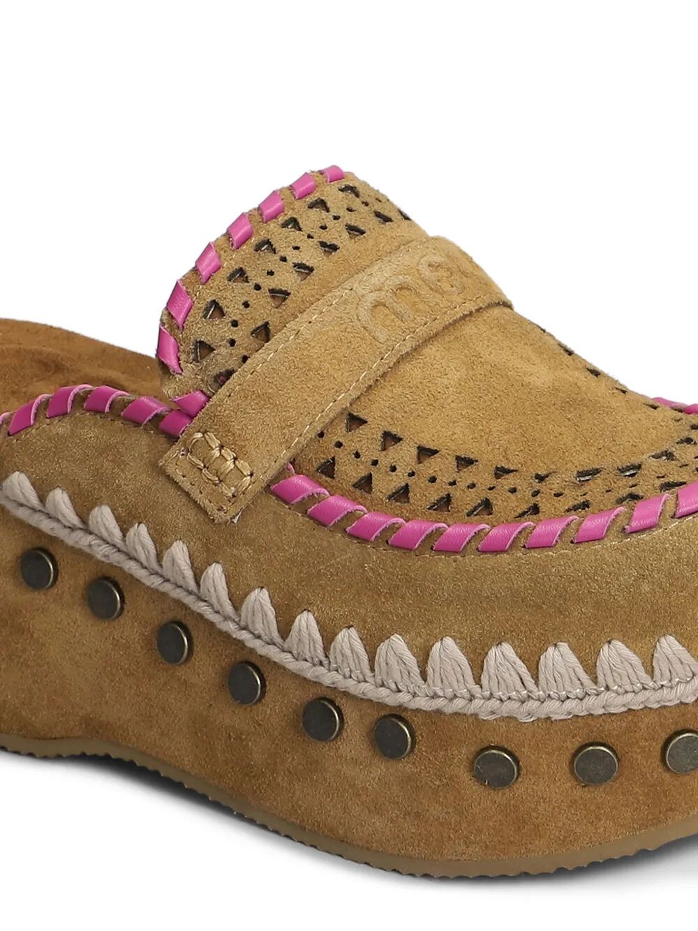 CLOG LEATHER OVERSTITCHINGATED