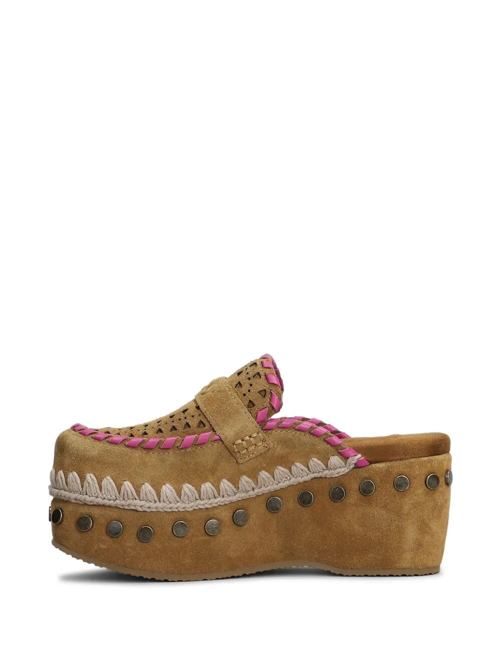 CLOG LEATHER OVERSTITCHINGATED