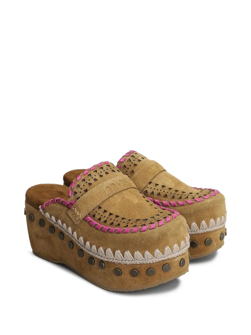 CLOG LEATHER OVERSTITCHINGATED