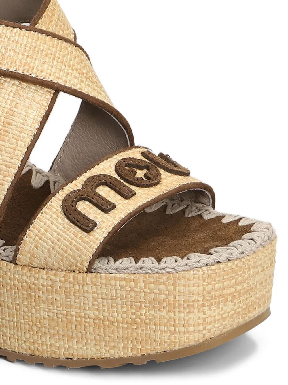 RAFFIA PLATFORM LACE-UP