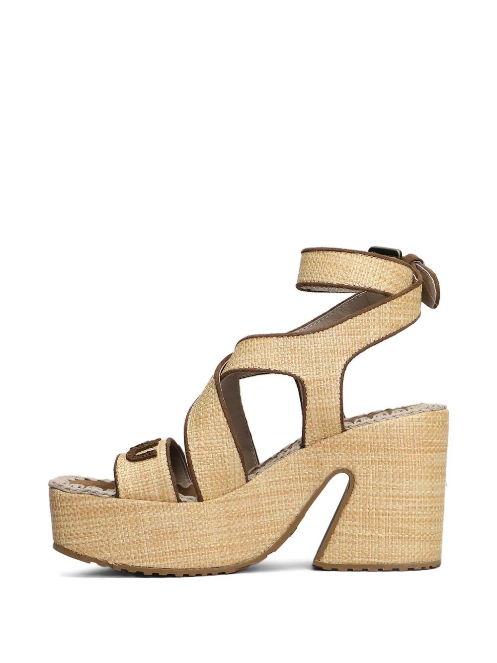 RAFFIA PLATFORM LACE-UP