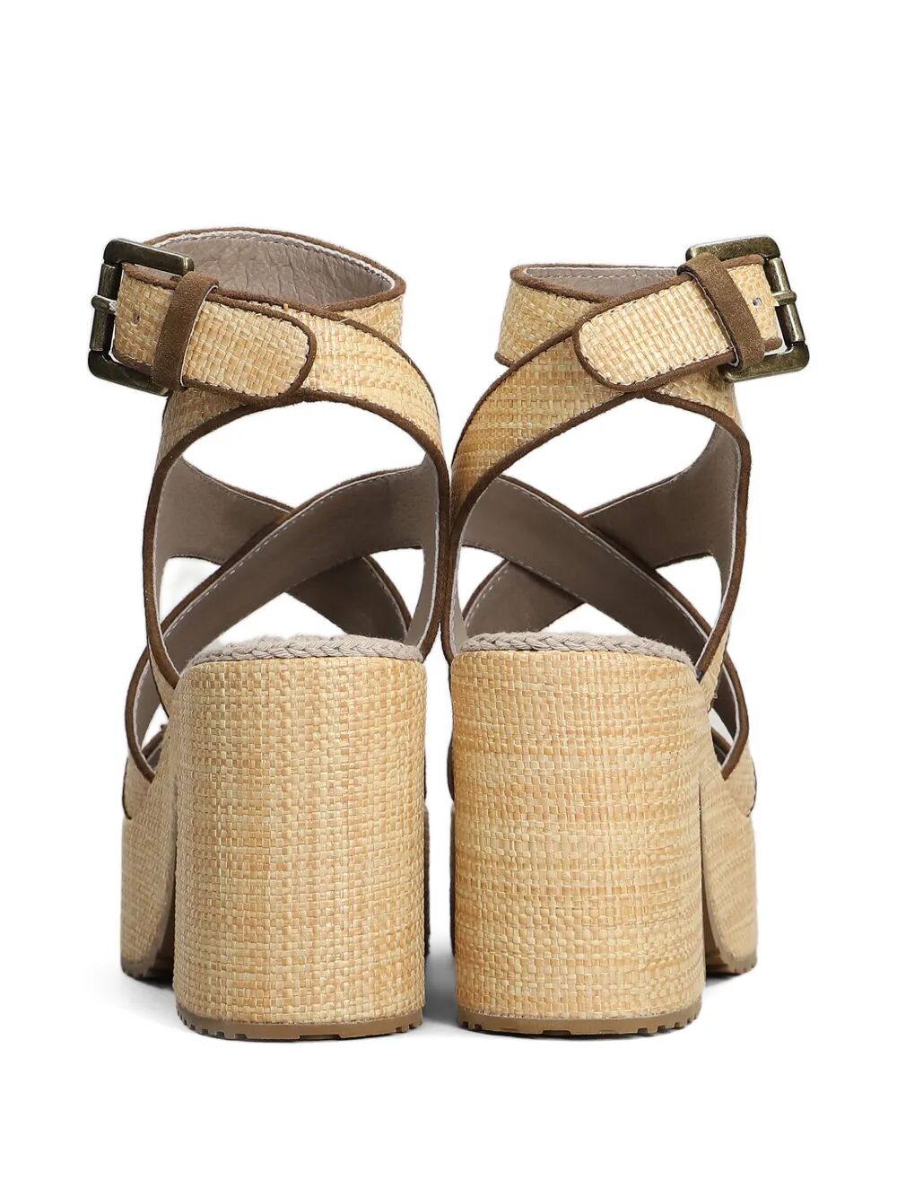 RAFFIA PLATFORM LACE-UP