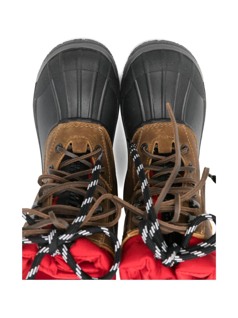 DUCK BOOTS FAT LEATHER & NYLON INSERT WITH SIDE CANADIA FLAG PATCH SEWN