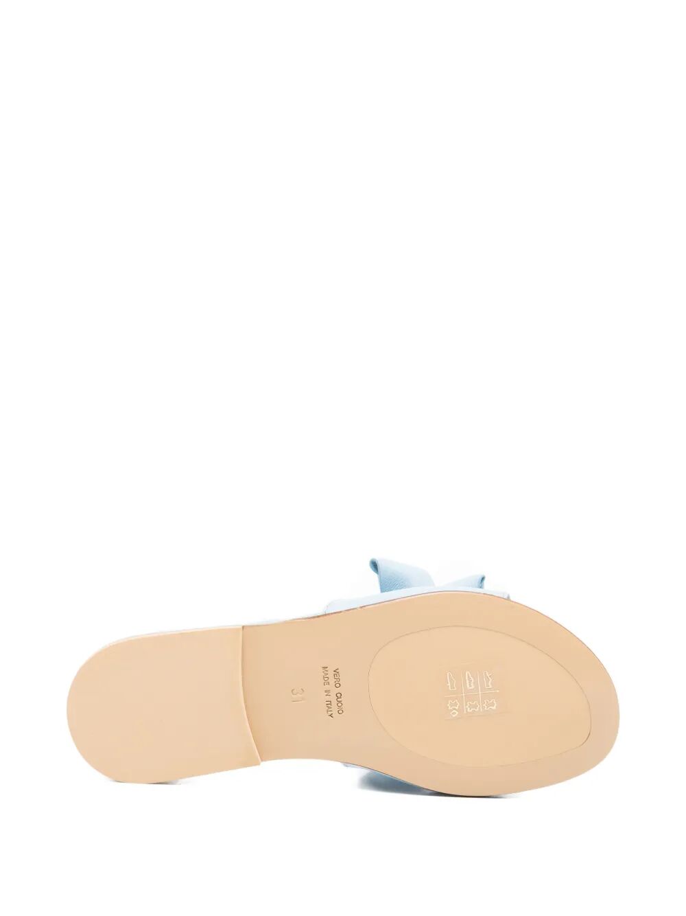 SLIDES LEATHER WITH GENUINE LEATHER SOLE AND DOUBLE BOW ON VAMP