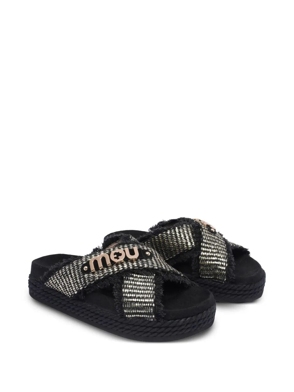 CRISS-CROSS ROPE SANDAL RAFFIA