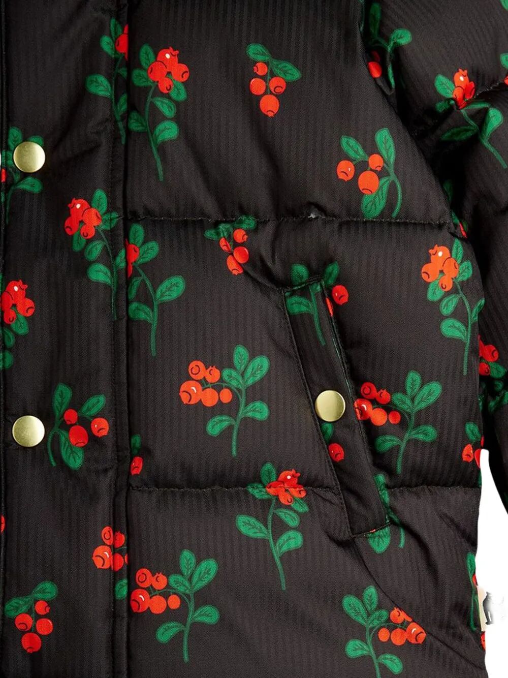 LINGONBERRIES AOP HOODED PUFFER