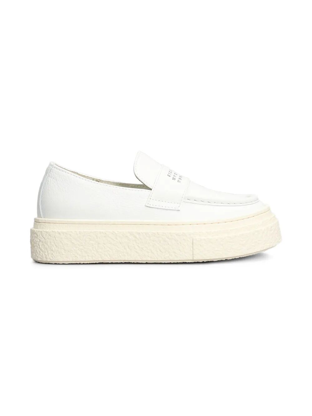 LEATHER CHUNKY SOLE LOAFERS WITH NUMERICAL LOGO ON FRONT BAND