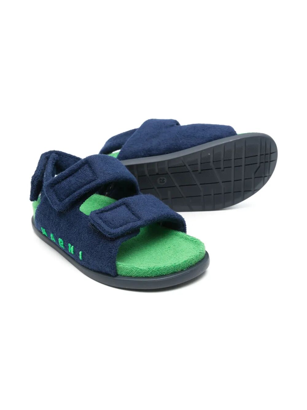 SIDE EMBROIDERED LOGO SPONGE FUSSBETT SANDALS WITH TRIPLE VELCRO-STRAP FASTENING