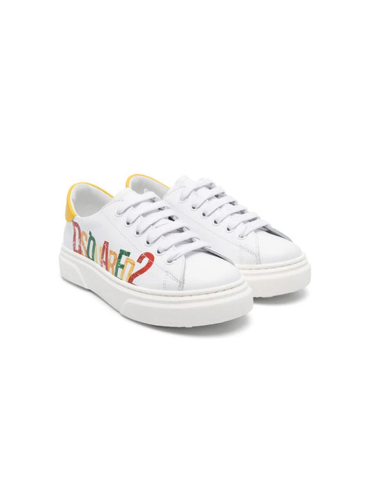 LOGO LEATHER SNEAKERS LOW LACE UP