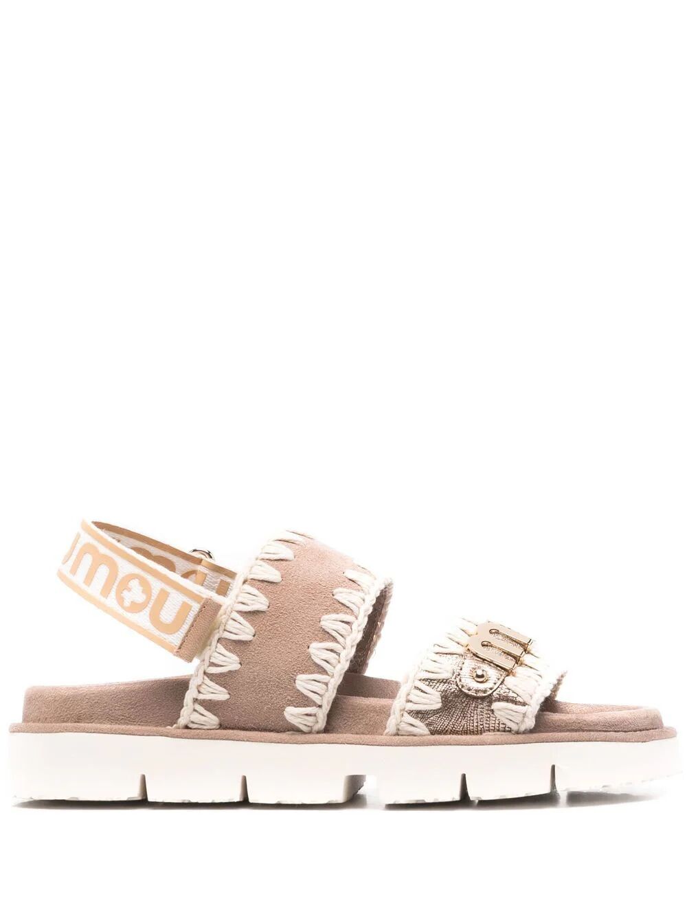BIO SANDAL SUEDE&LEATHER -LOGO
