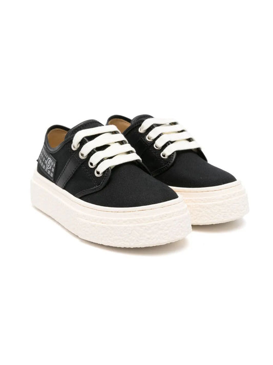 CANVAS CHUNKY SOLE LOW SNEAKERS WITH LACE-UP CLOSURE AND BACK SIDE NUMERICAL LOGO
