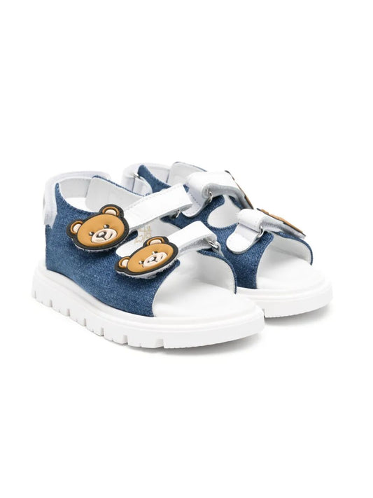 DOUBLE PVC TEDDY PATCH  SANDALS WITH TRIPLE VELCRO-STRAP CLOSURE