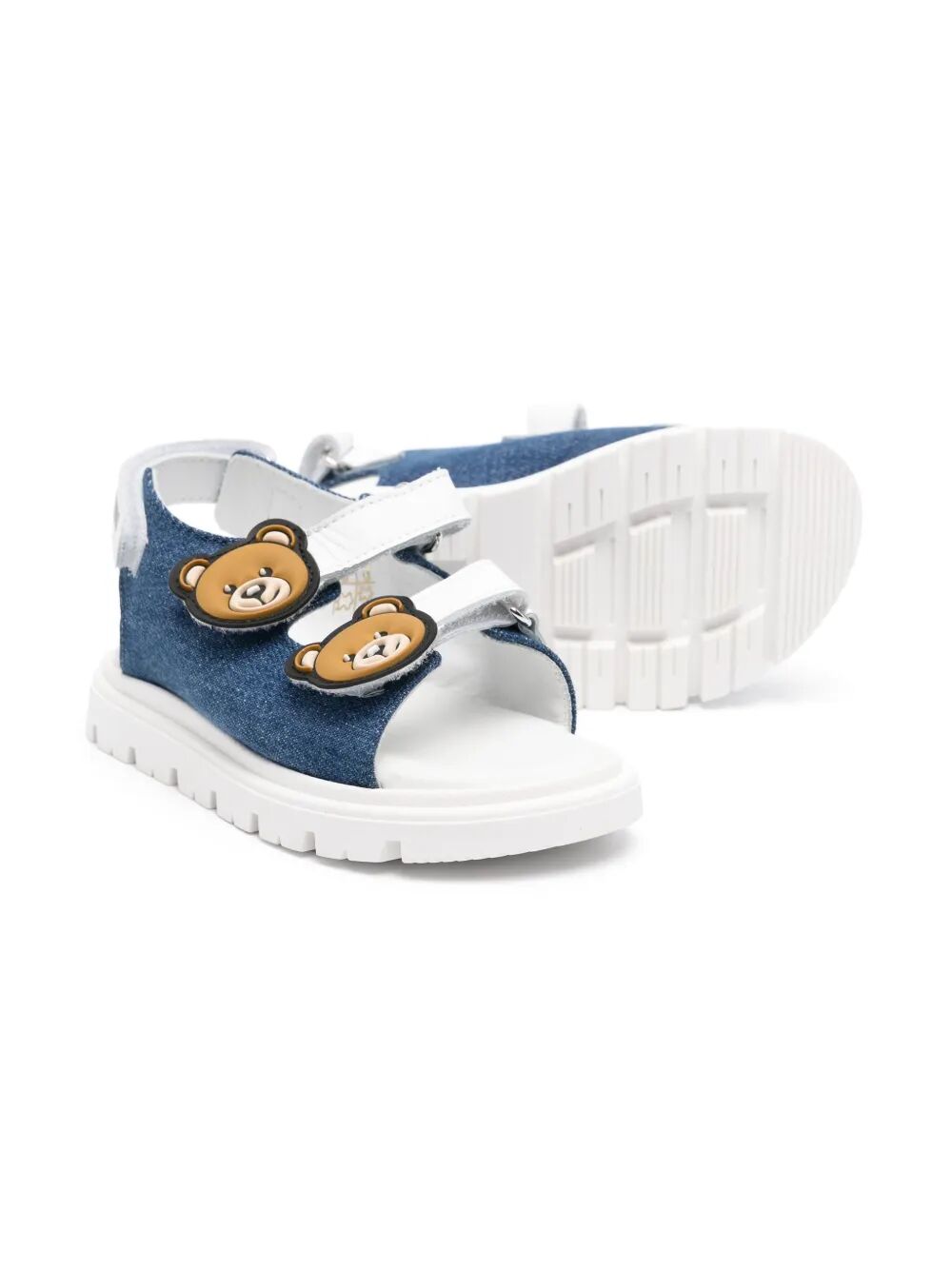 DOUBLE PVC TEDDY PATCH  SANDALS WITH TRIPLE VELCRO-STRAP CLOSURE