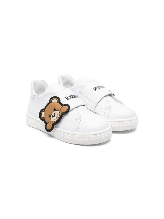 PVC TEDDY PATCH LEATHER VELCRO-STRAP LOW SNEAKERS