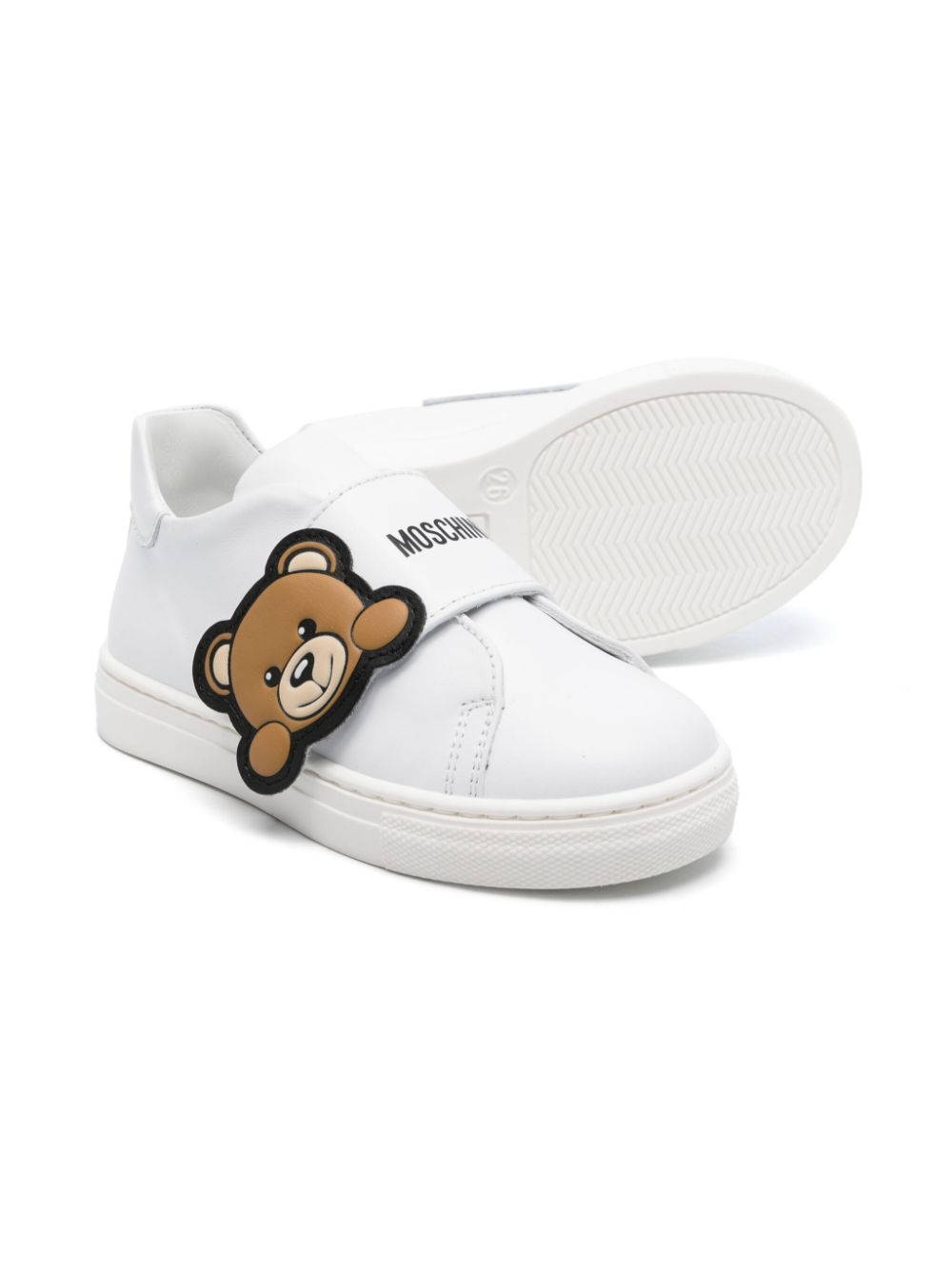 PVC TEDDY PATCH LEATHER VELCRO-STRAP LOW SNEAKERS