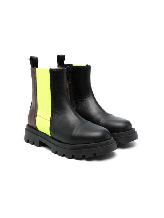 TRACK SOLE CONTRAST COLOR CHELSEA BOOTS