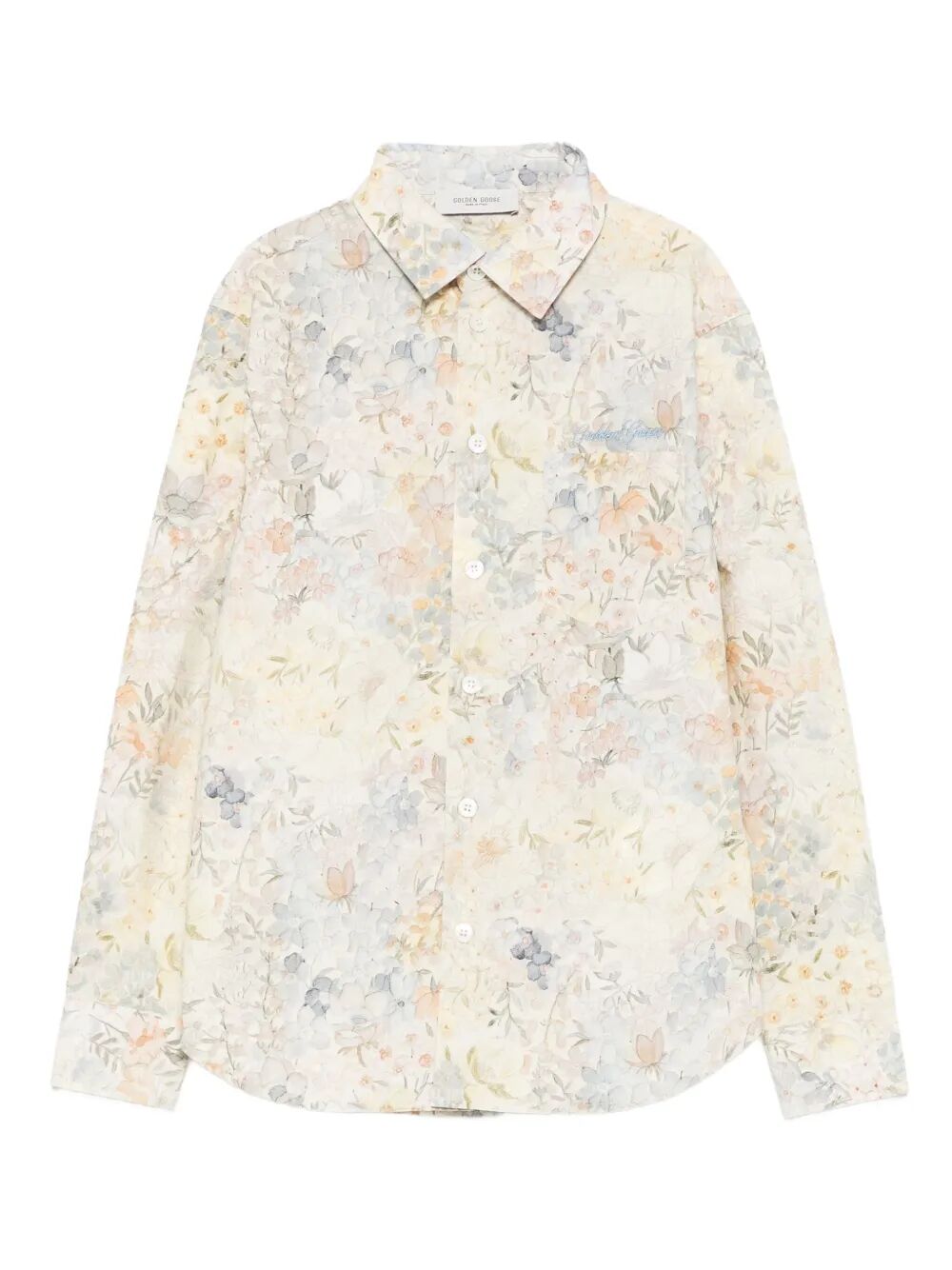 JOURNEY UNISEX REGULAR SHIRT LIGHT COTTON CANVAS ALL OVER MULTICOLOR FLOWER PRINT WITH EMBROIDERY