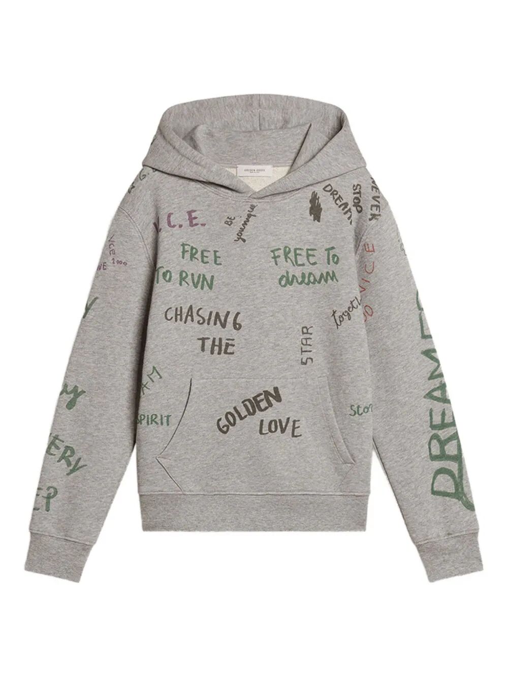 JOURNEY UNISEX HOODIE MELANGE COTTON FLEECE PLACED PRINT