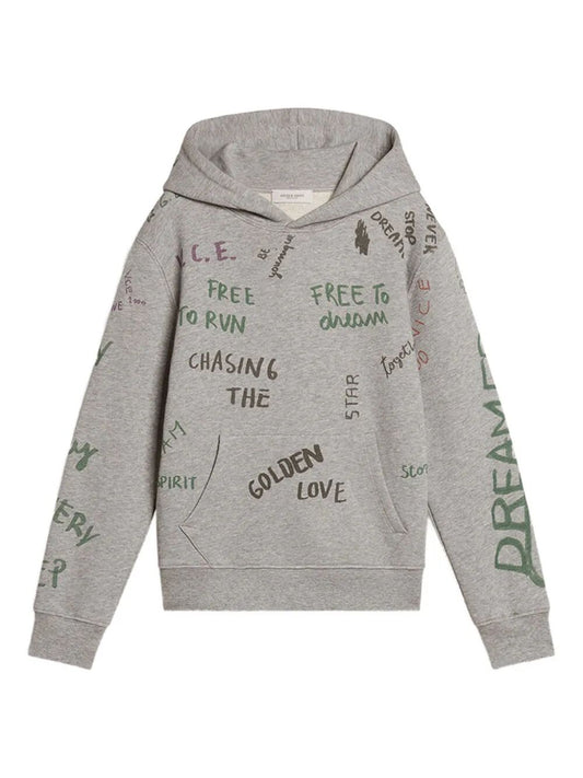 JOURNEY UNISEX HOODIE MELANGE COTTON FLEECE PLACED PRINT