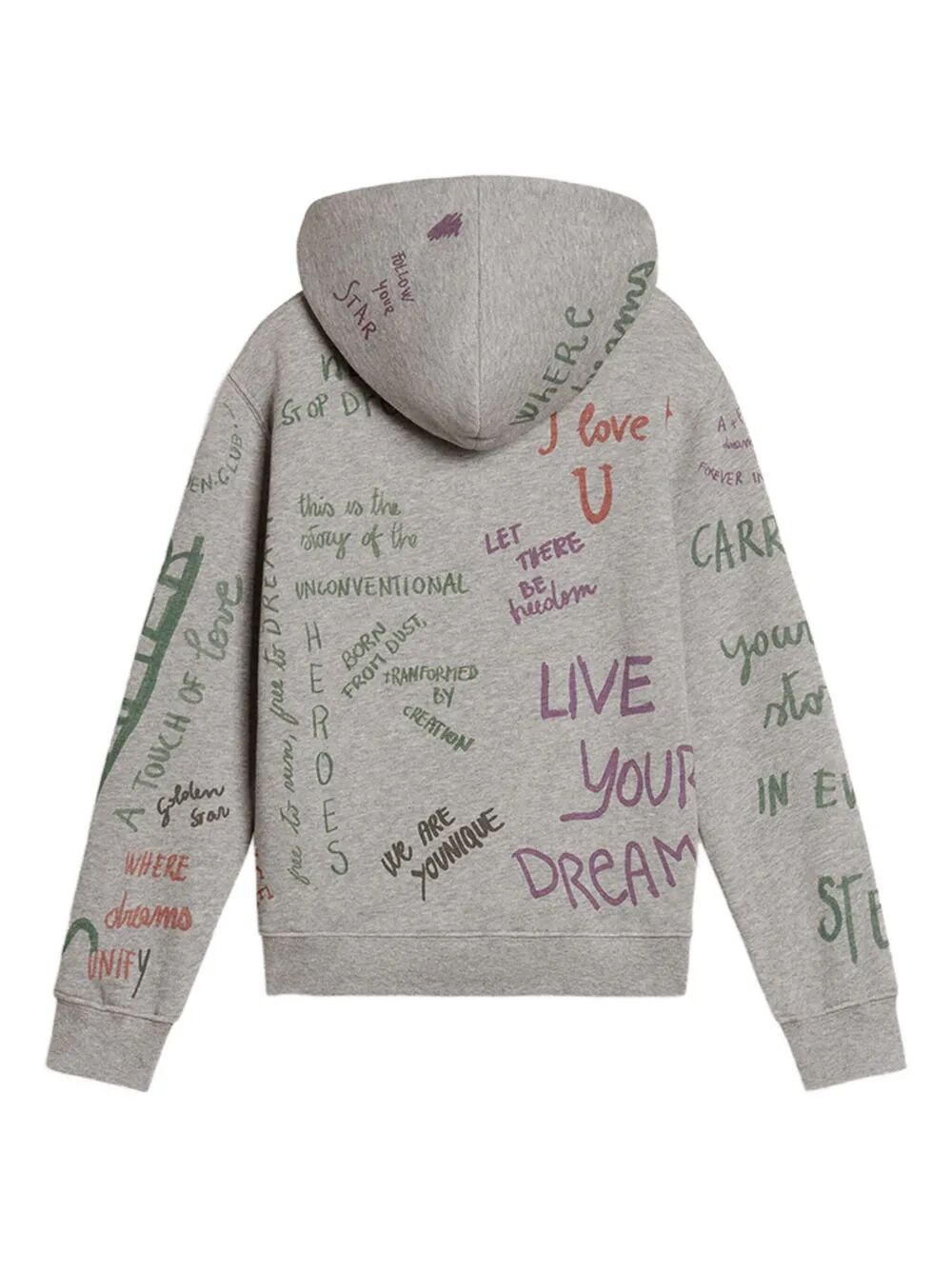 JOURNEY UNISEX HOODIE MELANGE COTTON FLEECE PLACED PRINT