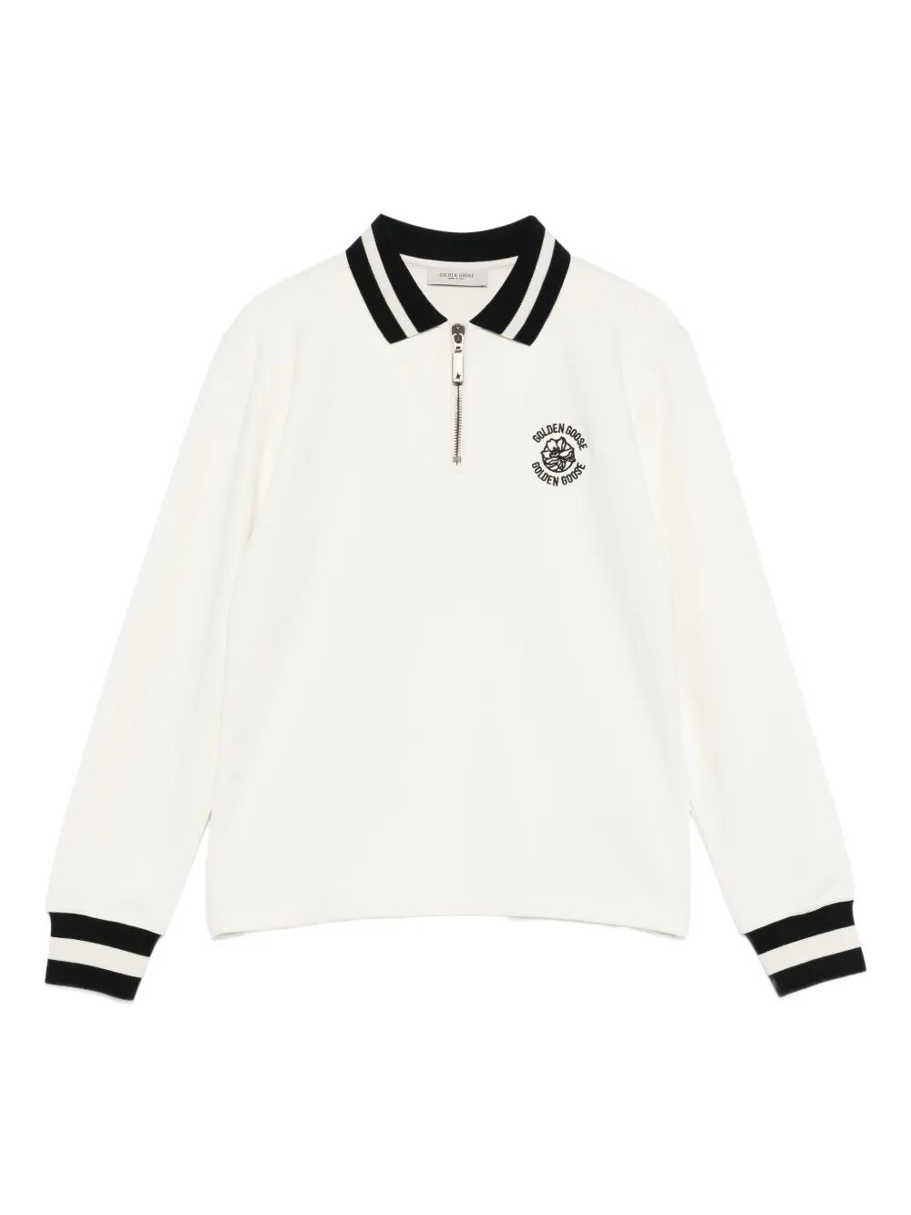 JOURNEY UNISEX SWEATSHIRT ZIPPED POLO COLLAR BLEND COTTON FLEECE WITH  PUFFERED PRINT AND EMBROIDERY