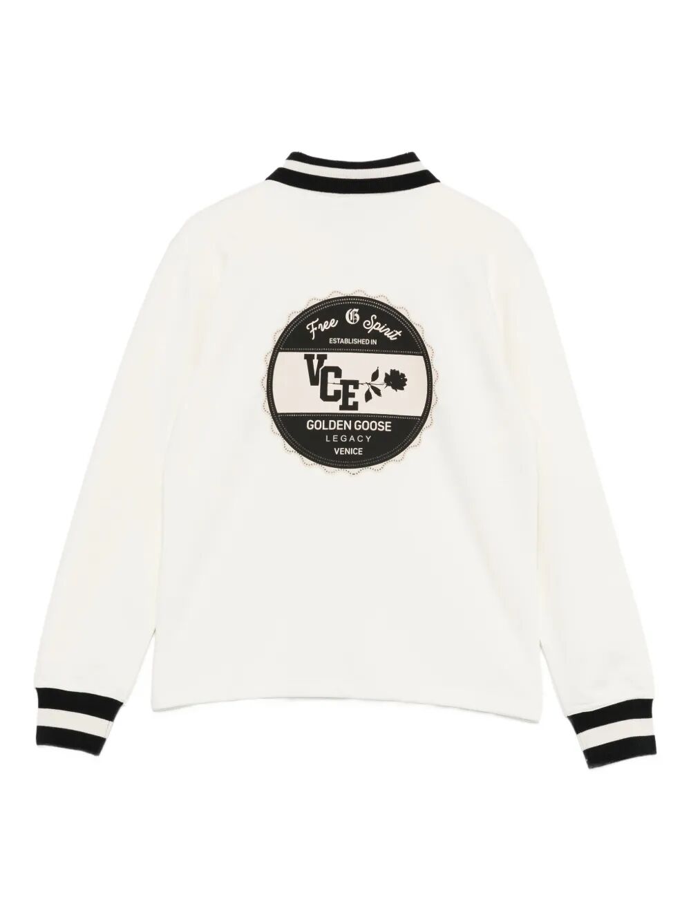 JOURNEY UNISEX SWEATSHIRT ZIPPED POLO COLLAR BLEND COTTON FLEECE WITH  PUFFERED PRINT AND EMBROIDERY