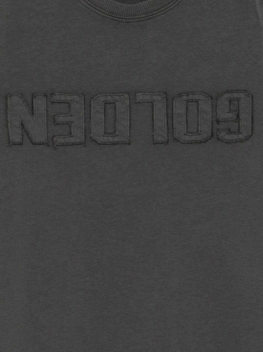 GOLDEN UNISEX T-SHIRT DISTRESSED COTTON WITH LOGO