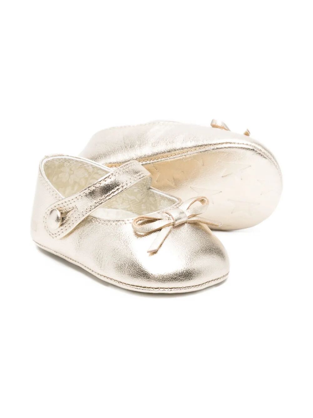 SOFI BALLERINA WITH RIBBON LAMINATED LEATHER UPPER