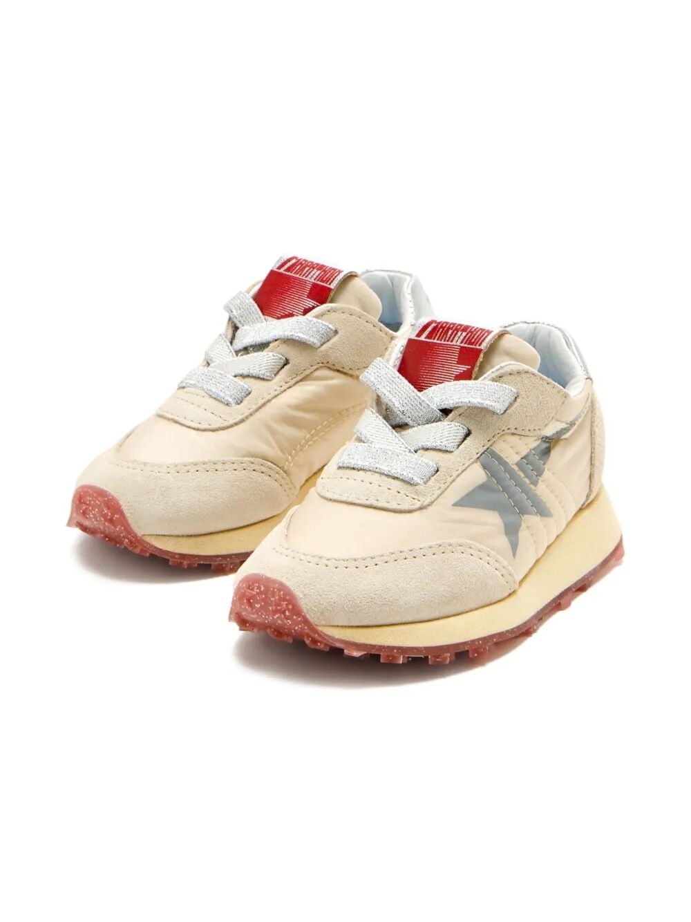 RUNNING MARATHON NYLON UPPER AND TONGUE SUEDE TOE AND SPUR PRINTED STAR LAMINATED HEEL