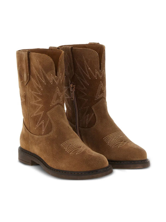 WISH STAR BIKER SUEDE LEATHER AND EMBROIDERY UPPER