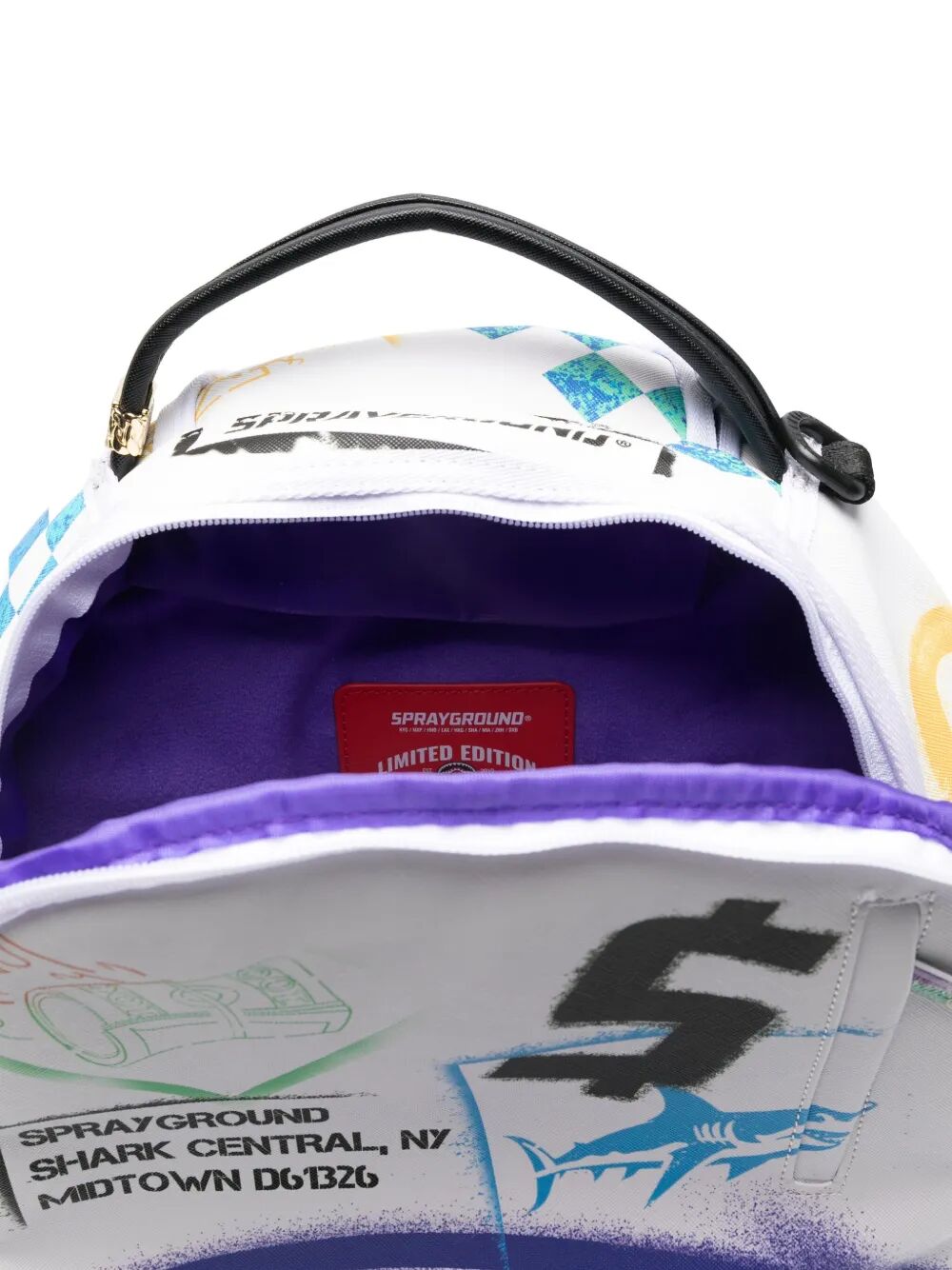 SHARK CENTRAL STENCILS WHITE DLXSV BACKPACK