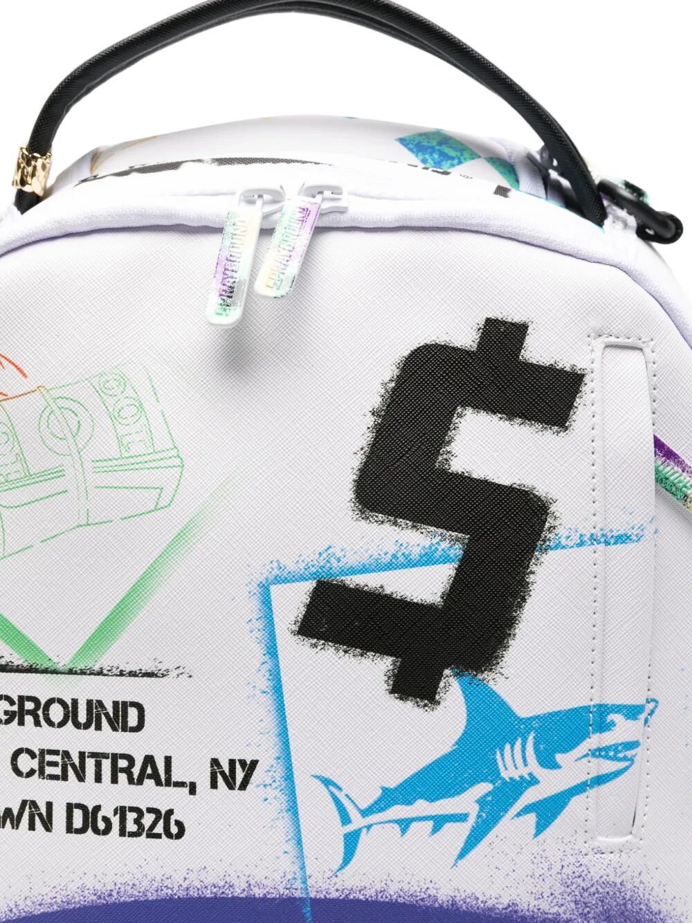 SHARK CENTRAL STENCILS WHITE DLXSV BACKPACK