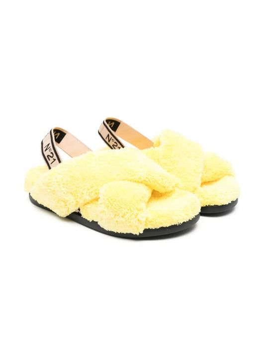 PADDED SPONGE CROSS UPPER FUSSBETT SANDALS WITH LOGOED ELASTIC ON BACK