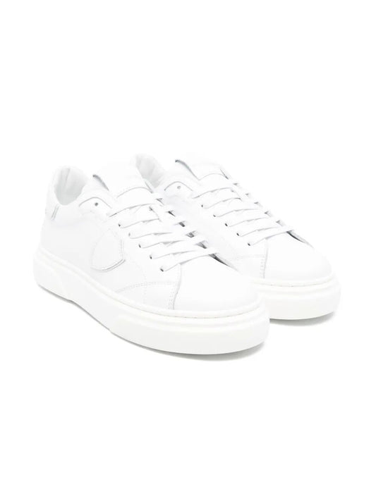 TEMPLE LEATHER WITH TONE ON TONE HEEL TAB LOW SNEAKERS