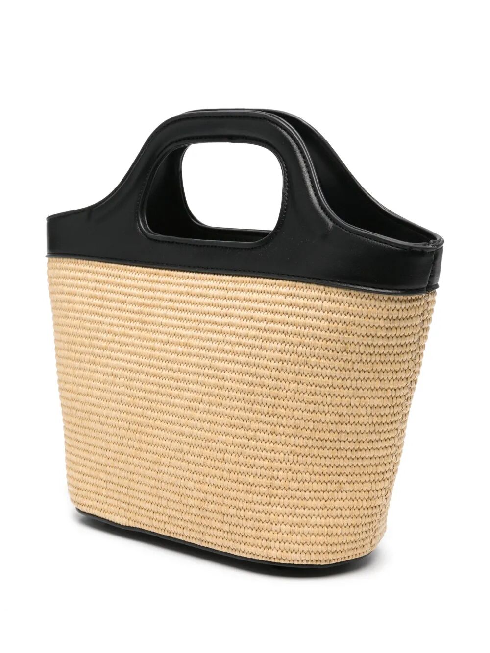 STRAW AND ECO-LEATHER BOUCKET BAG