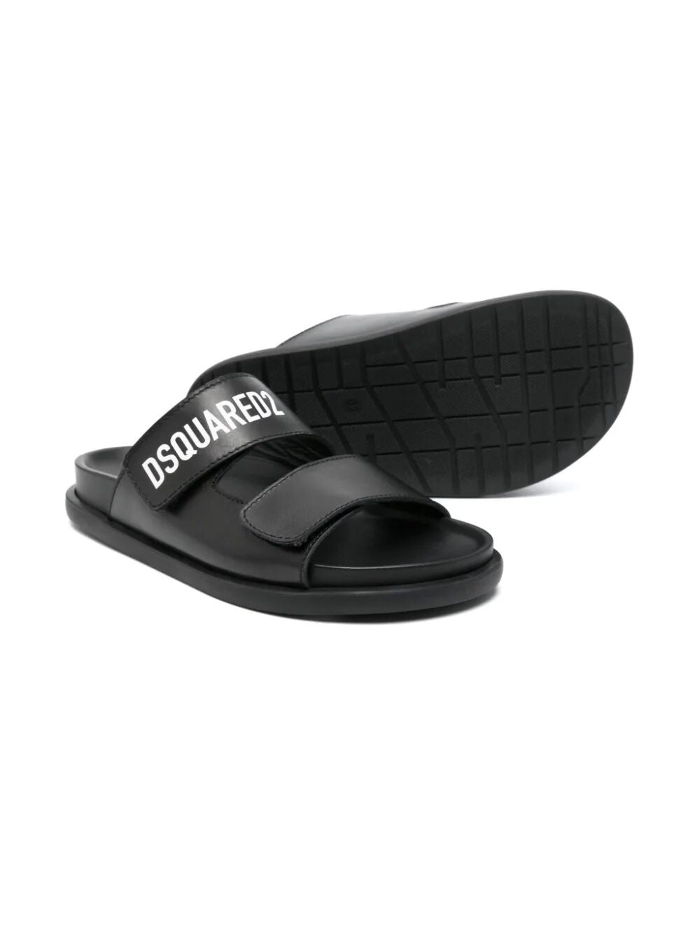 LOGO LEATHER FUSSBETT SLIDES