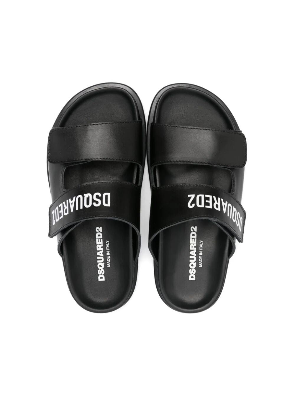 LOGO LEATHER FUSSBETT SLIDES