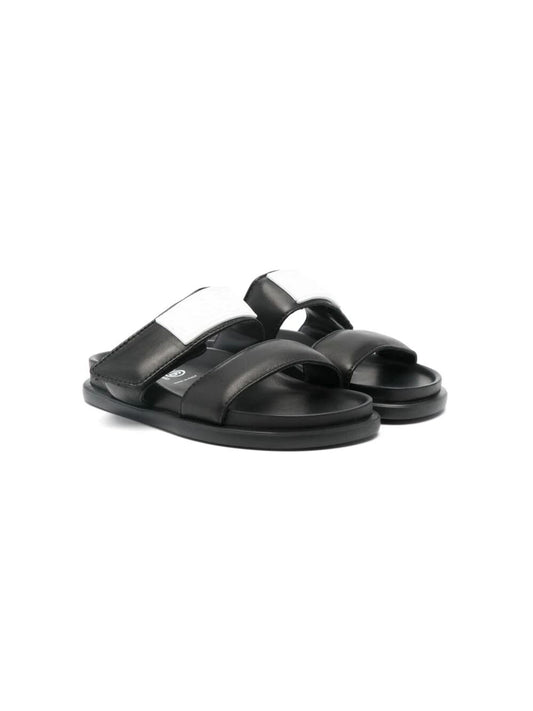 RUBBER LOGO LEATHER FUSSBETT SANDALS