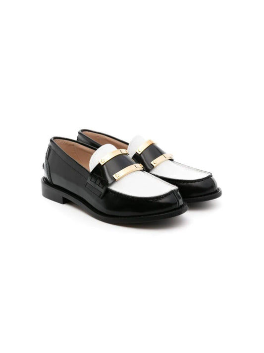 PLAQUE-EMBELLISHED LEATHER LOAFERS